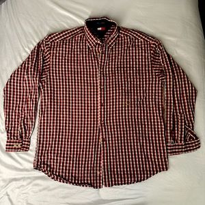 Tommy Hilfiger Retro Casual Button-Down Long Sleeve Polo - LARGE